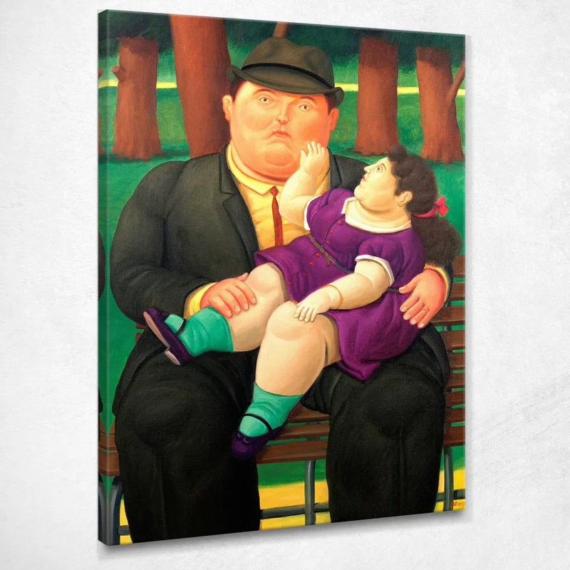 Niña De Rodillas Fernando Botero cuadro en lienzo