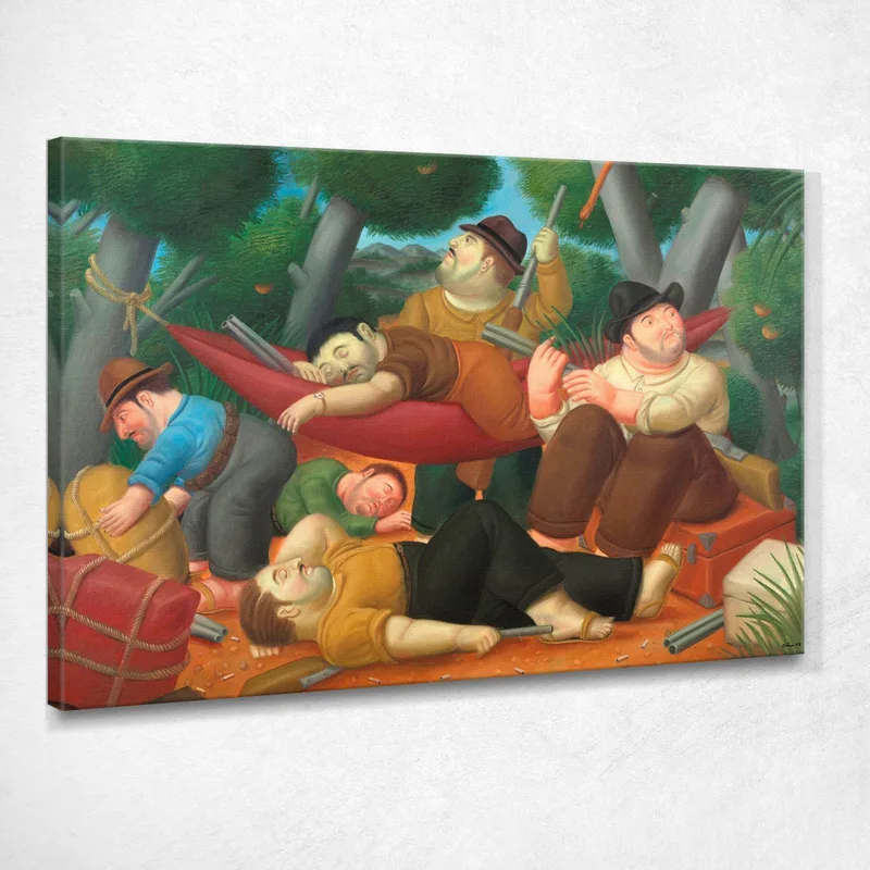 La Guerra De Guerrillas De Eliseo Velásquez Fernando Botero cuadro en lienzo