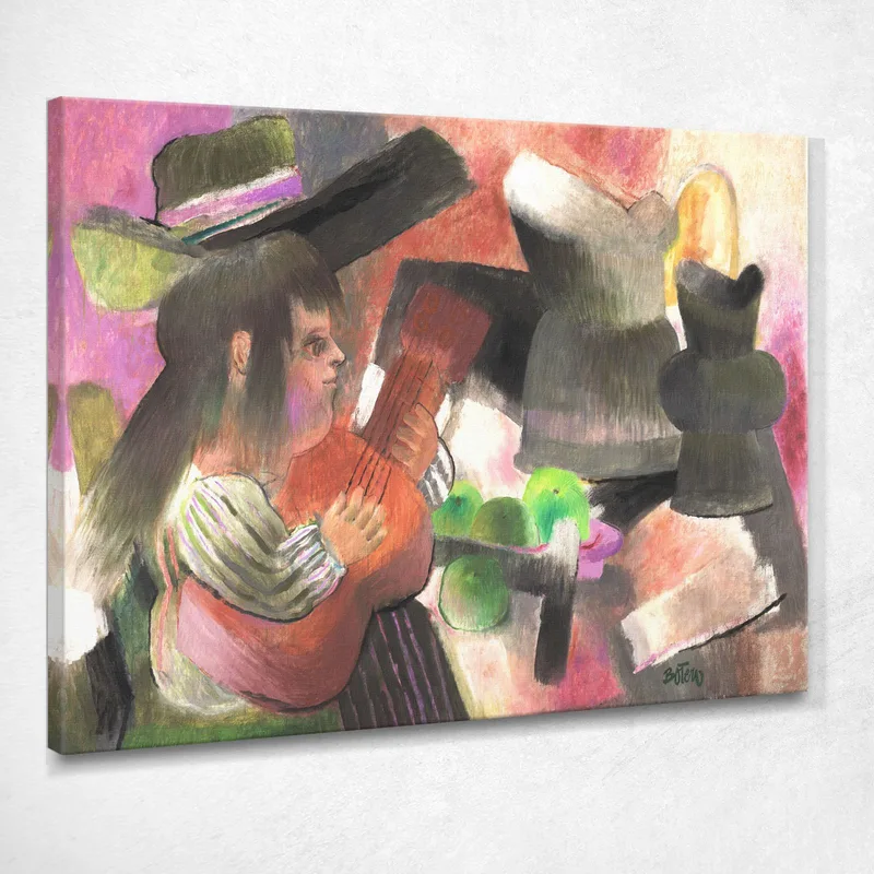 Lección De Guitarra Fernando Botero cuadro en lienzo