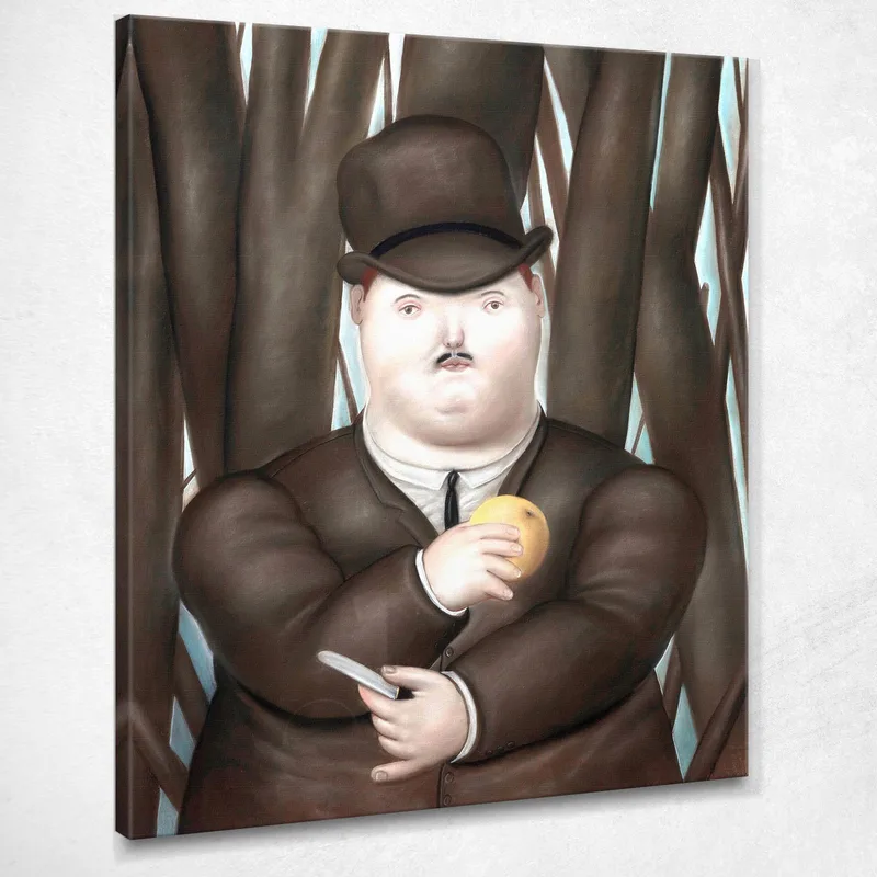 Uomo (Hombre) Fernando Botero cuadro en lienzo