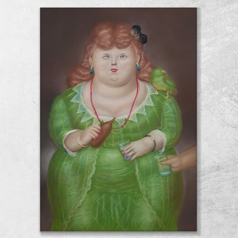 Mujer Con Loro 1973 Fernando Botero
