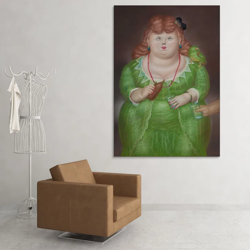Mujer Con Loro 1973 Fernando Botero