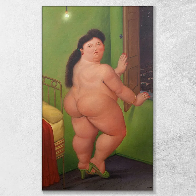 Mujer Delante De Una Ventana Fernando Botero