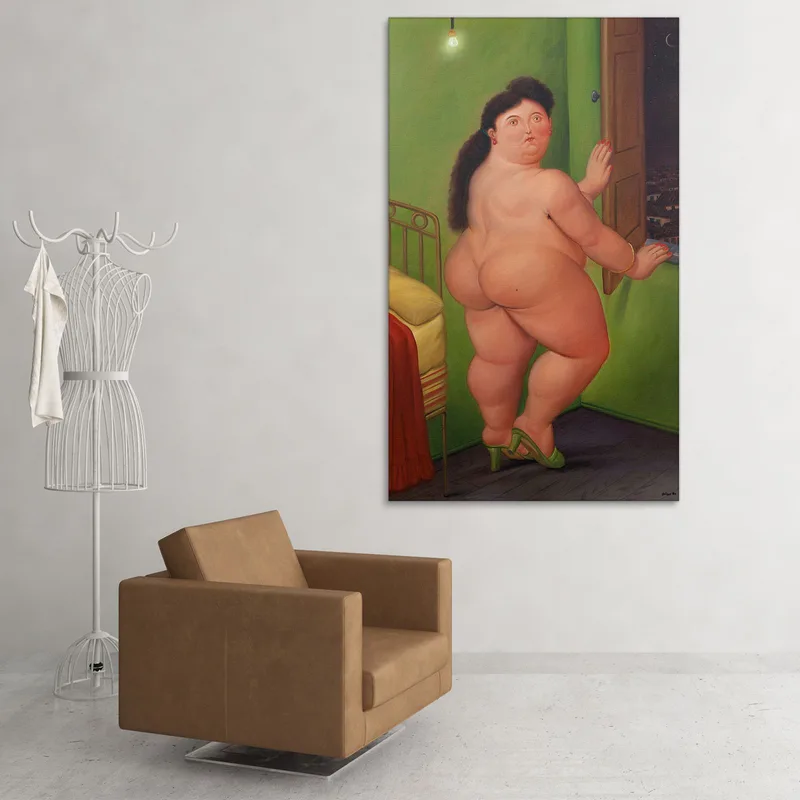 Mujer Delante De Una Ventana Fernando Botero