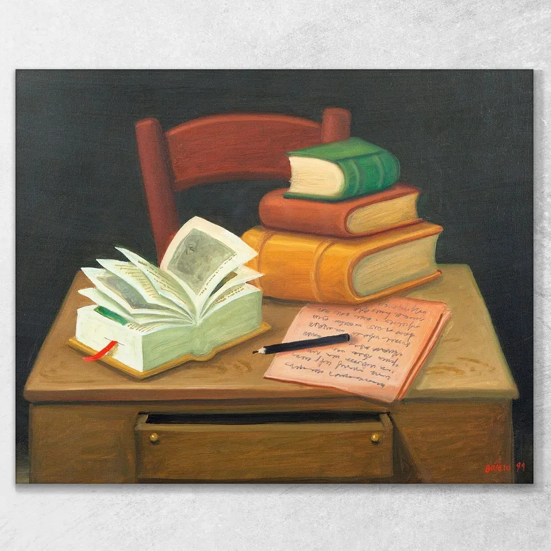Naturaleza Muerta Con Libros Fernando Botero