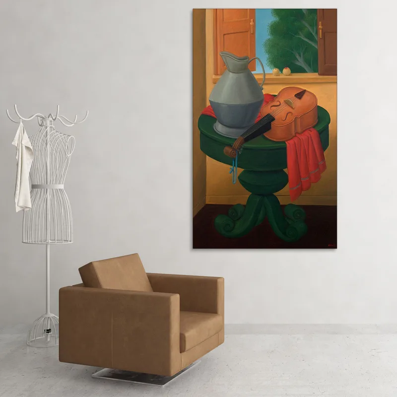Naturaleza Muerta Con Violín Fernando Botero