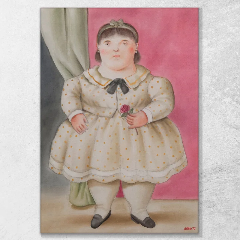 Niña Con Flor Fernando Botero