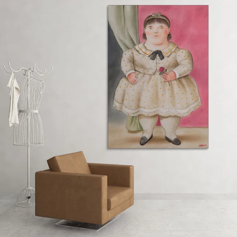 Niña Con Flor Fernando Botero