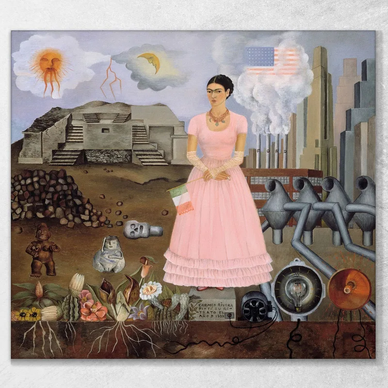 Autorretrato En La Frontera Entre México Y Estados Unidos Frida Kahlo