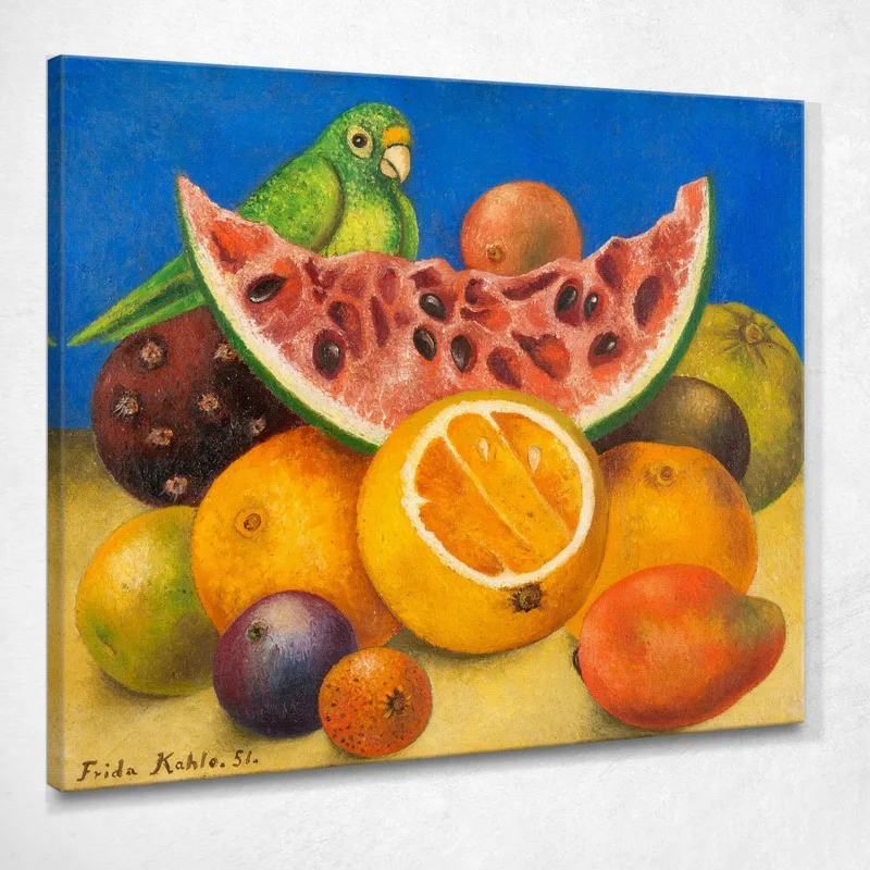 Natura Morta Con Pappagallo E Frutta Frida Kahlo quadro stampa su tela