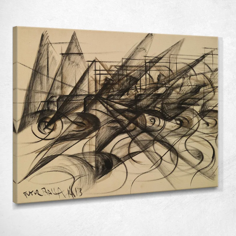 Automóvil + Velocidad + Luz Giacomo Balla cuadro en lienzo
