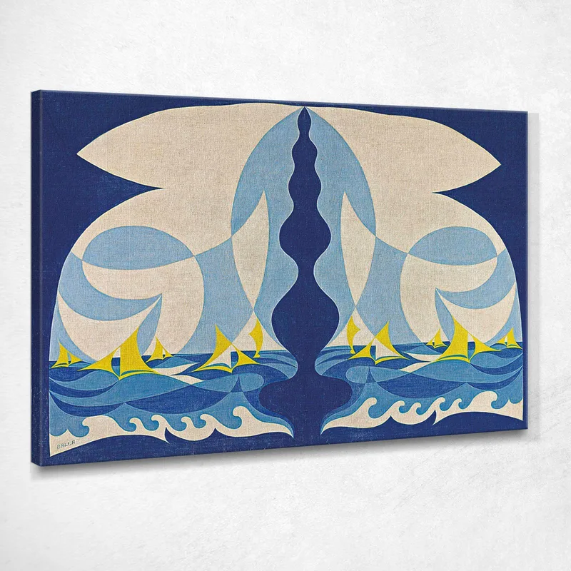 Líneas De Fuerza Del Mar - 1926 Giacomo Balla cuadro en lienzo