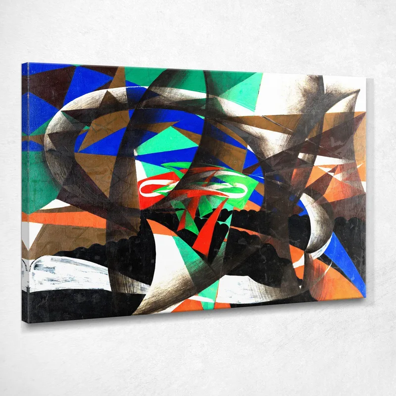 Demostración Patriótica Giacomo Balla cuadro en lienzo