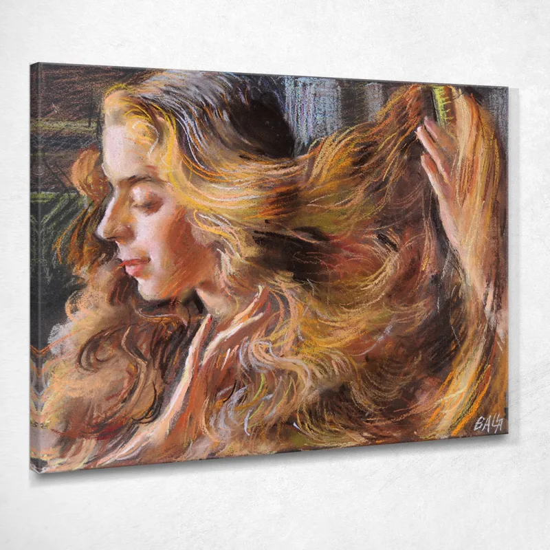 Retrato De Elica (Chica Rubia-Ola De Cabello-Reflejos Dorados) Giacomo Balla cuadro en lienzo