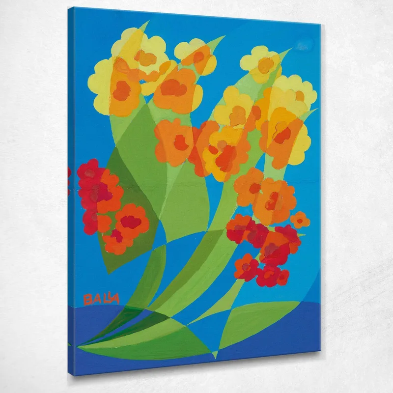 Motivo Decorativo Floreale - Belfiore Arancione Giacomo Balla quadro stampa su tela
