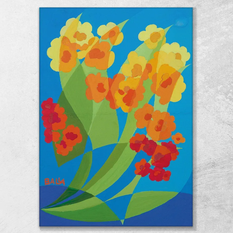 Motif Décoratif Floral - Belfiore Orange Giacomo Balla