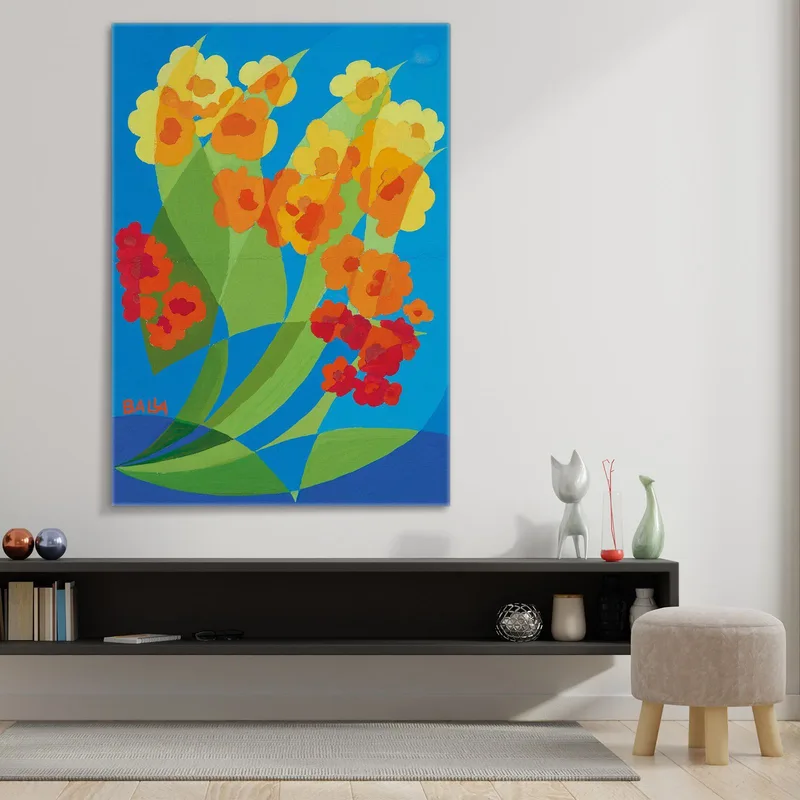 Motif Décoratif Floral - Belfiore Orange Giacomo Balla