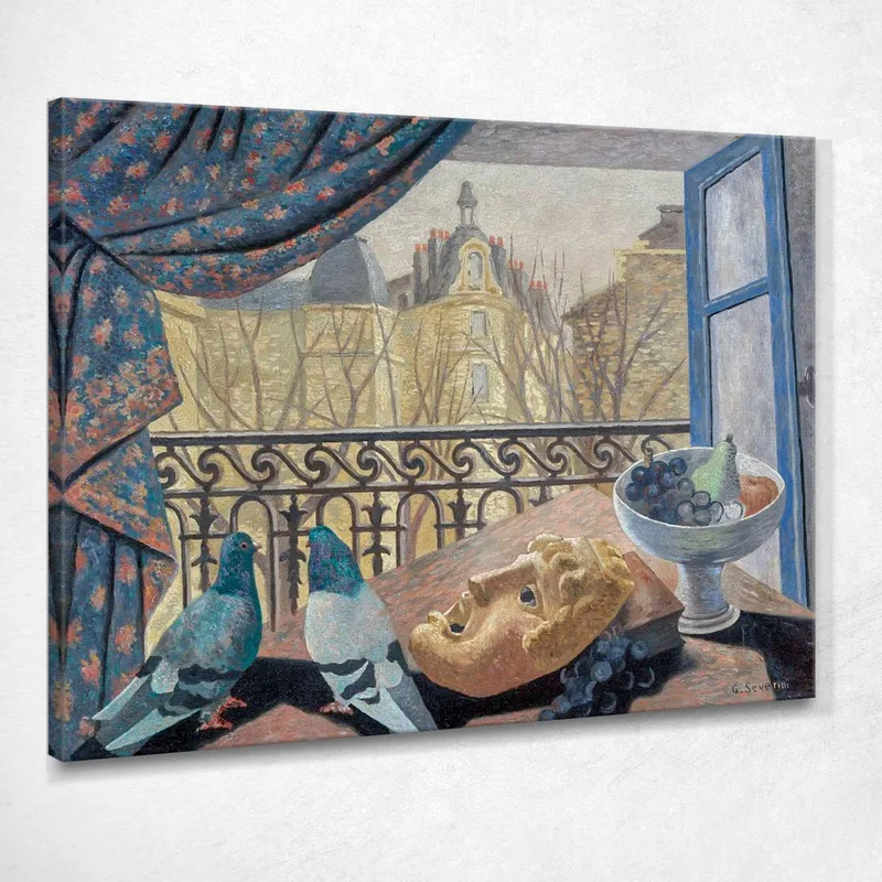 Der Balkon Gino Severini drucken auf leinwand