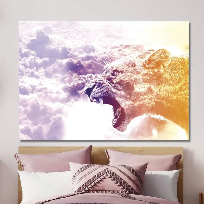 Quadro Astratto Leonessa Tra Le Nuvole
