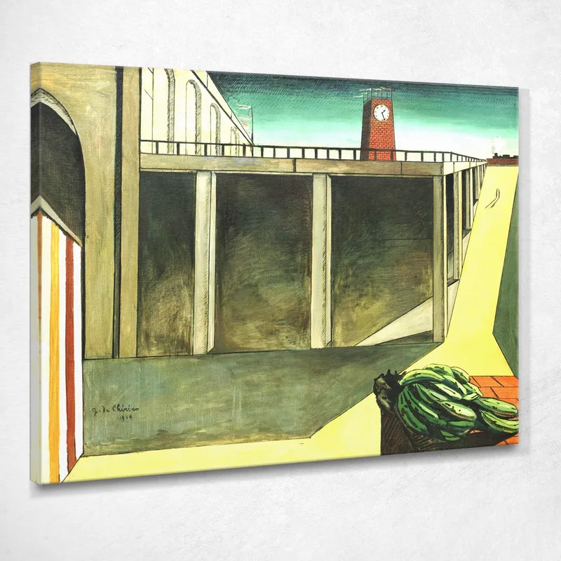 La Stazione Di Montparnasse La Malinconia Della Partenza Giorgio De Chirico quadro stampa su tela