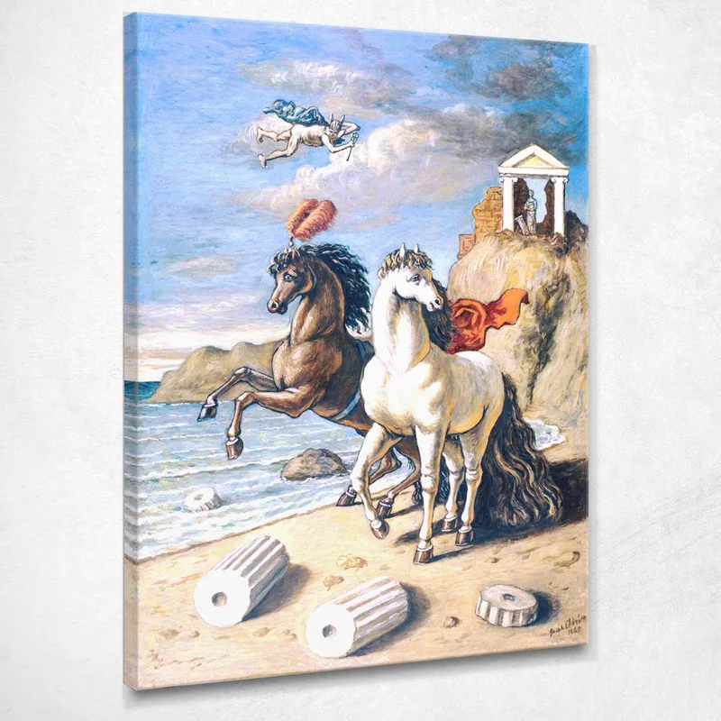 Cavalli Con Aigrettes E Mercurio Giorgio De Chirico quadro stampa su tela