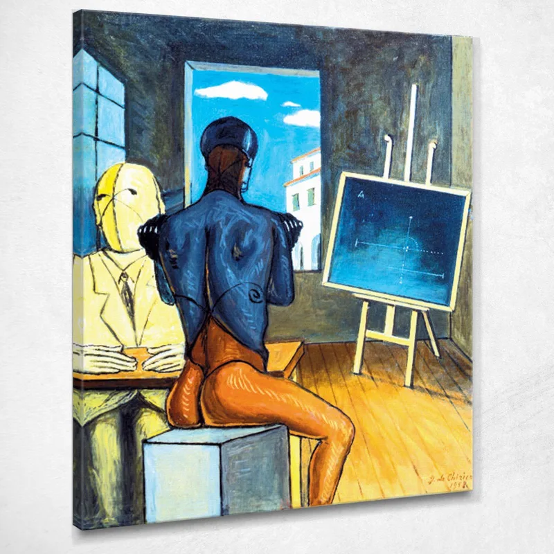Il Pittore Giorgio De Chirico quadro stampa su tela