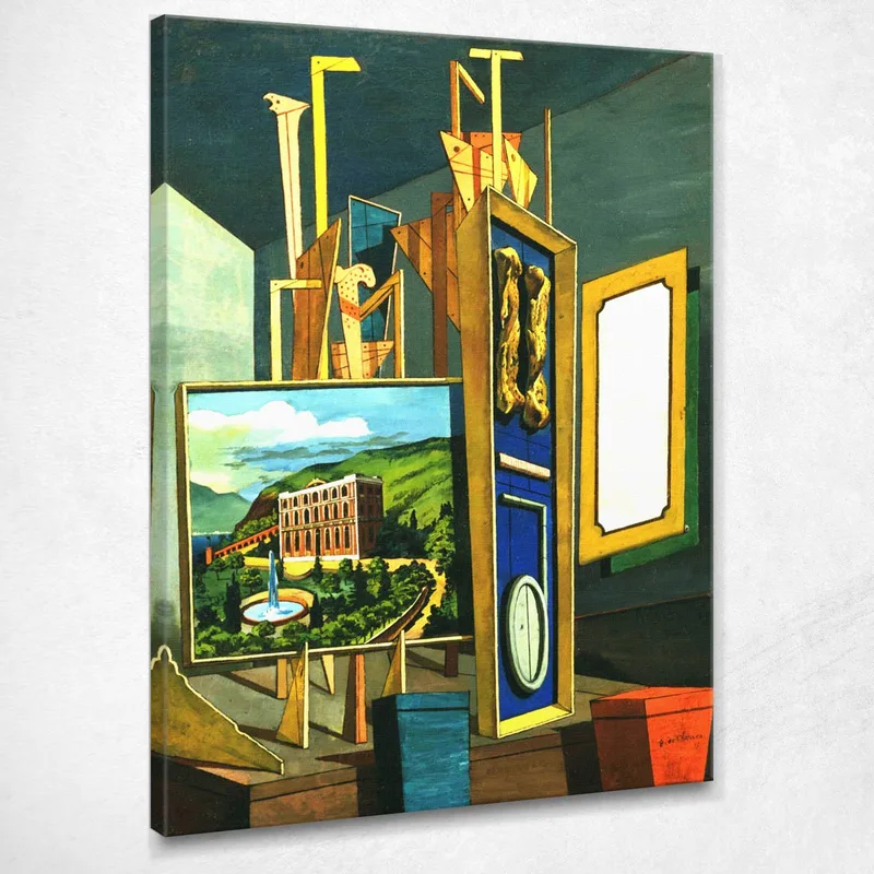 Metafisica Giorgio De Chirico quadro stampa su tela