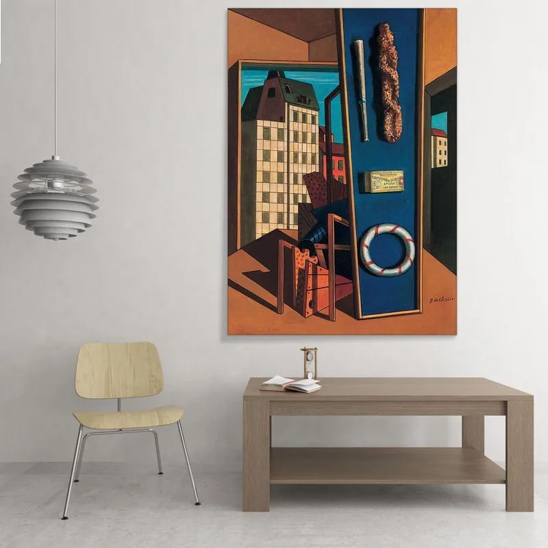 Interior Metafísico Con Galletas Giorgio De Chirico