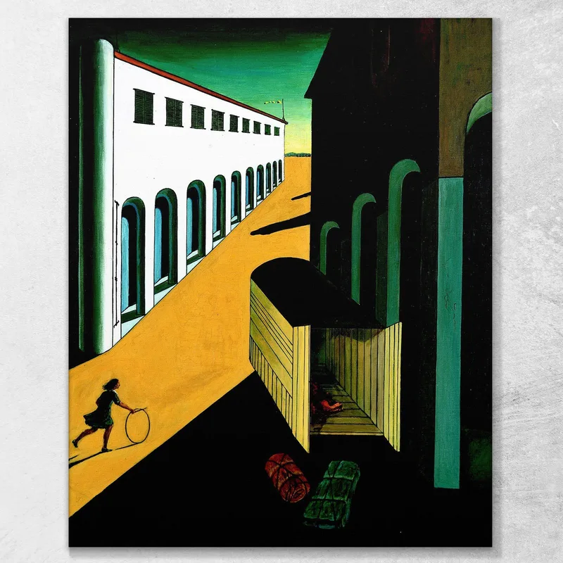 Mistero E Malinconia Di Una Strada Fanciulla Con Cerchio Giorgio De Chirico