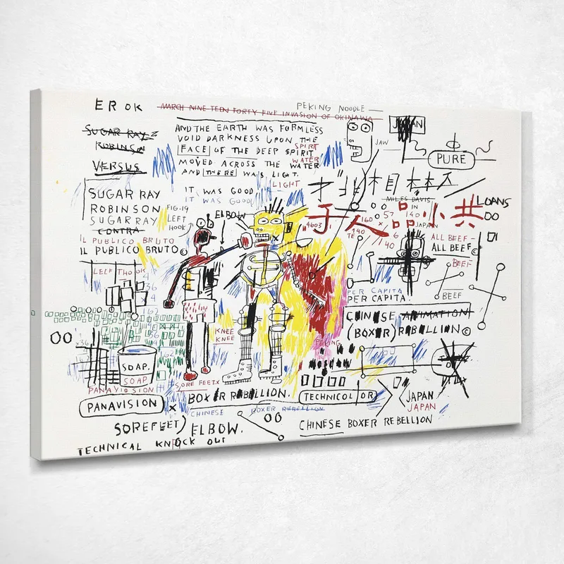 Ribellione Dei Pugili Jean-Michel Basquiat quadro stampa su tela