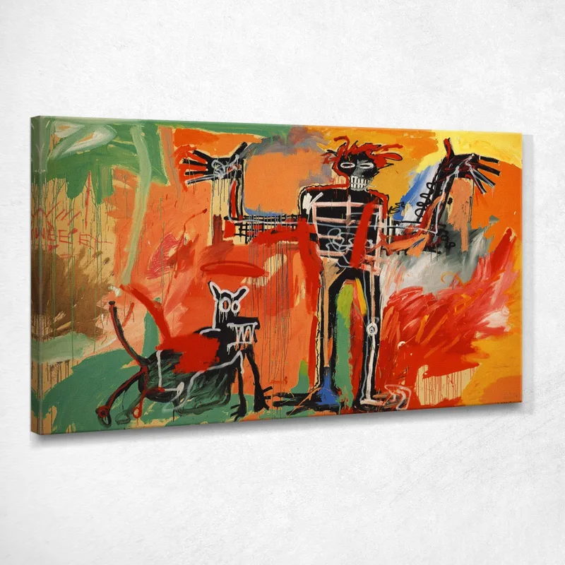 Ragazzo E Cane In Un Jonnypump Jean-Michel Basquiat quadro stampa su tela