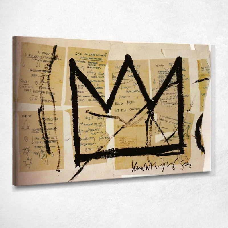 Corona Jean-Michel Basquiat quadro stampa su tela