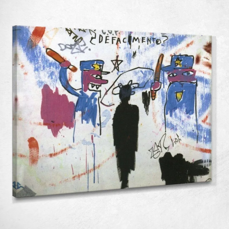 Defacement La Morte Di Michael Stewart Jean-Michel Basquiat quadro stampa su tela