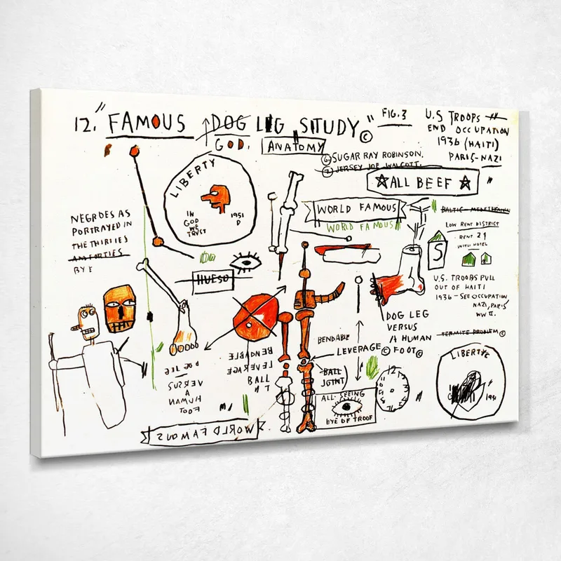 Studio Sulle Zampe Di Cane Jean-Michel Basquiat quadro stampa su tela