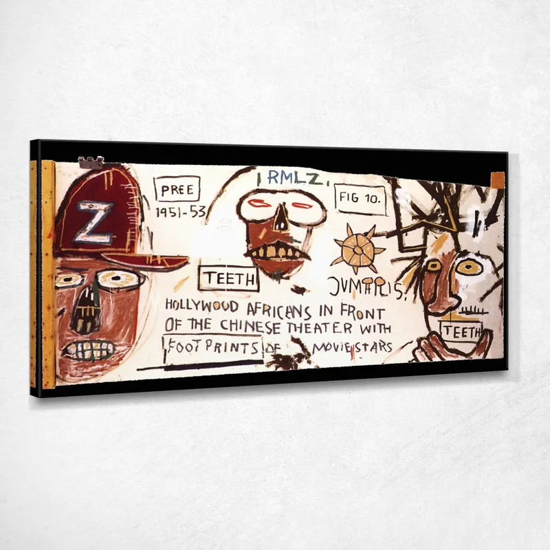 Africani Di Hollywood Davanti Al Teatro Cinese Jean-Michel Basquiat quadro stampa su tela