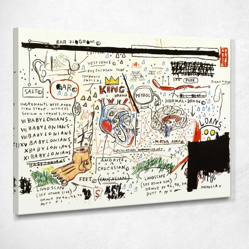 King Brand Jean-Michel Basquiat quadro stampa su tela