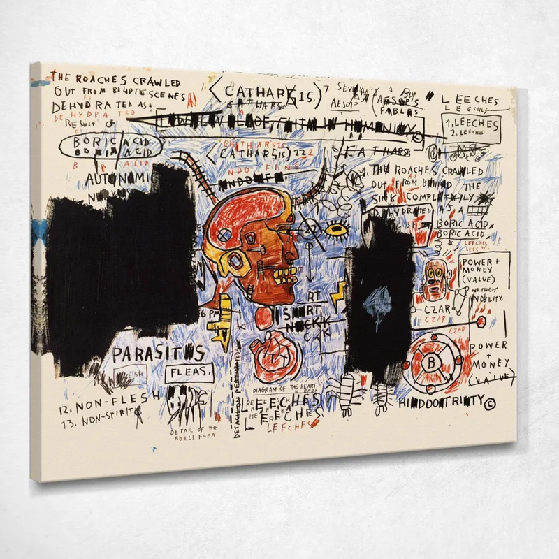 Sanguisughe Jean-Michel Basquiat quadro stampa su tela