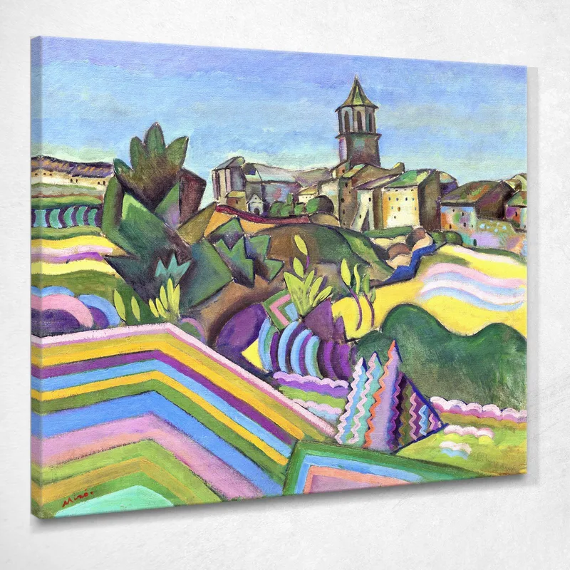 Prades, Das Dorf Joan Mirò drucken auf leinwand