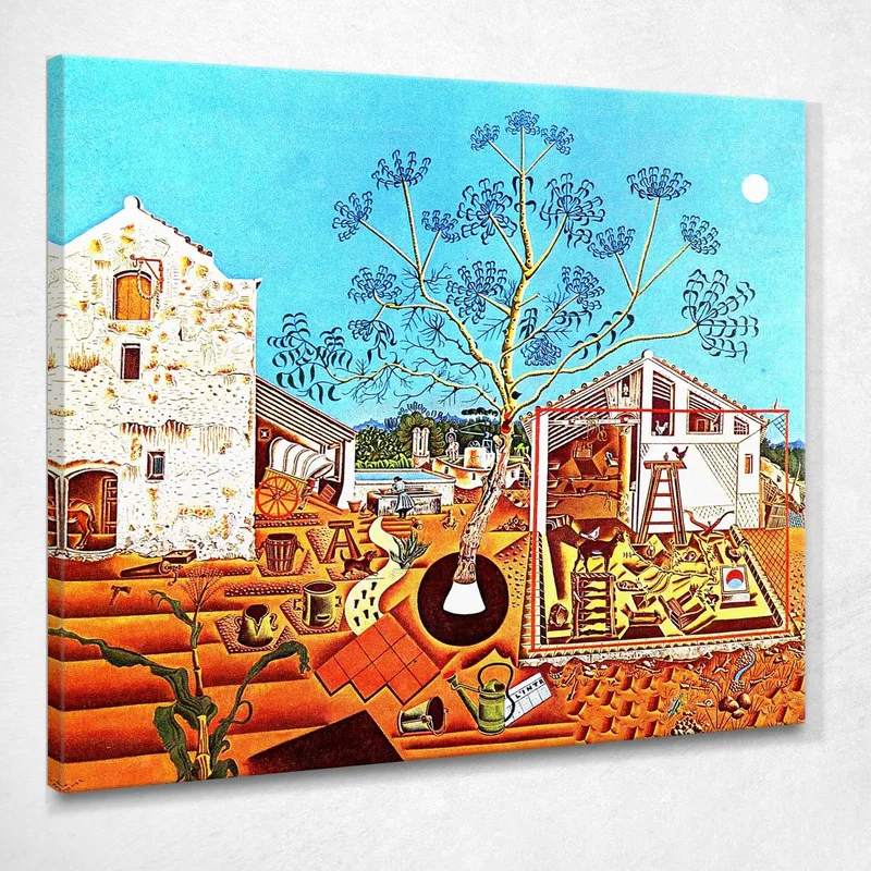 Der Bauernhof Joan Mirò drucken auf leinwand