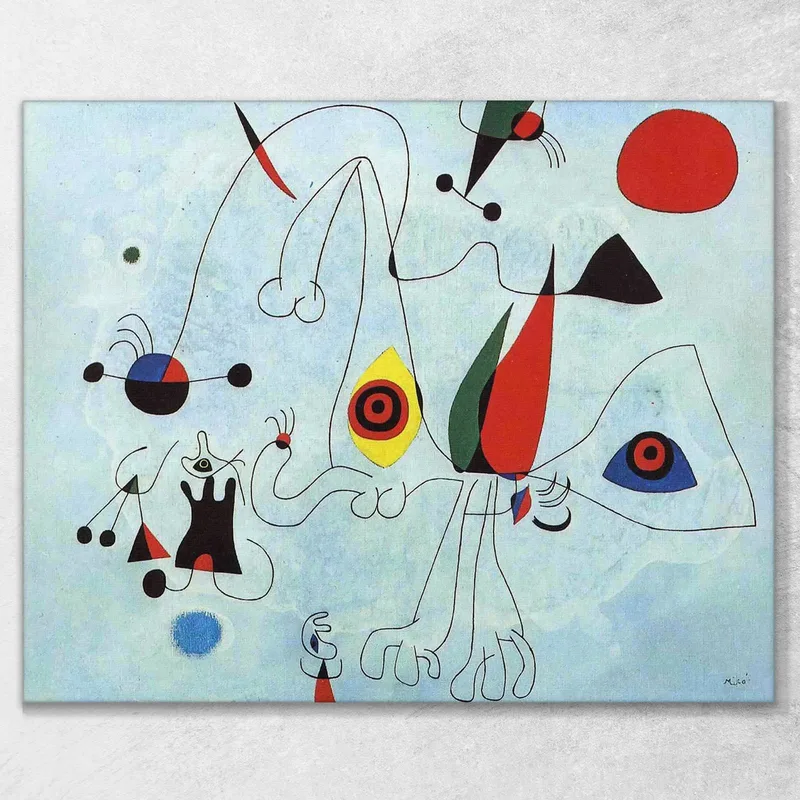 Mujeres Y Pájaros Al Amanecer Joan Mirò
