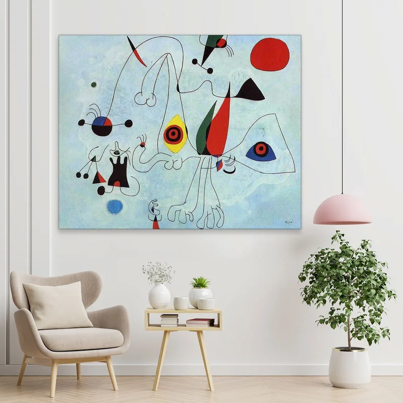 Mujeres Y Pájaros Al Amanecer Joan Mirò
