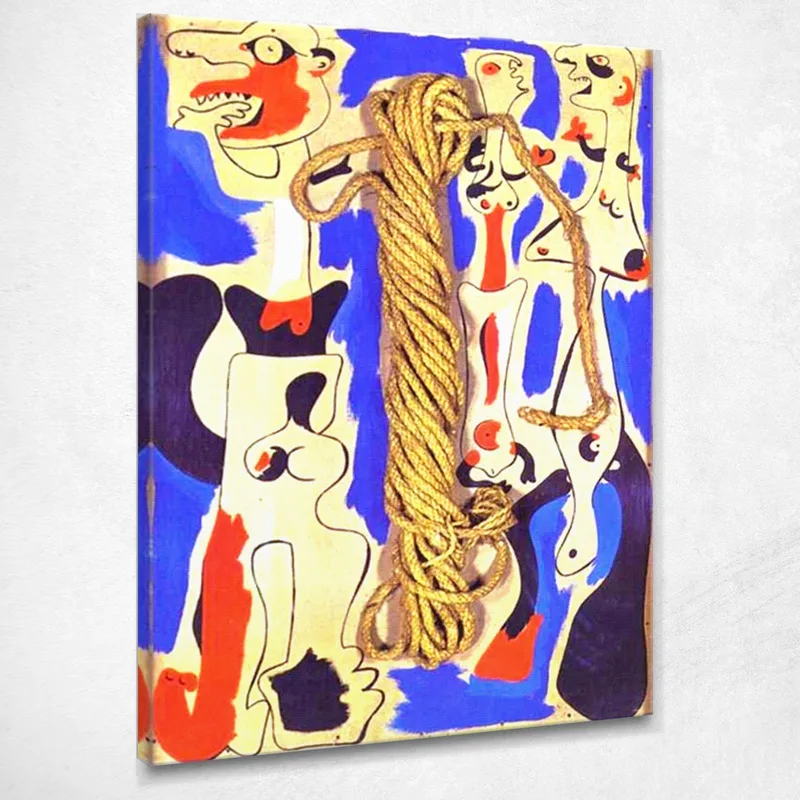 Seil Und Menschen I Joan Mirò drucken auf leinwand