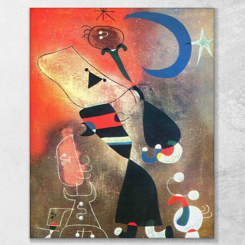 Mujeres Pájaro A La Luz De La Luna Joan Mirò
