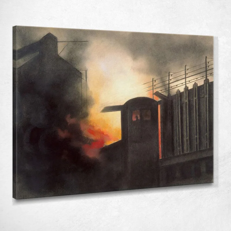 Der Löscher (Nachtfeuer) Joseph Stella drucken auf leinwand