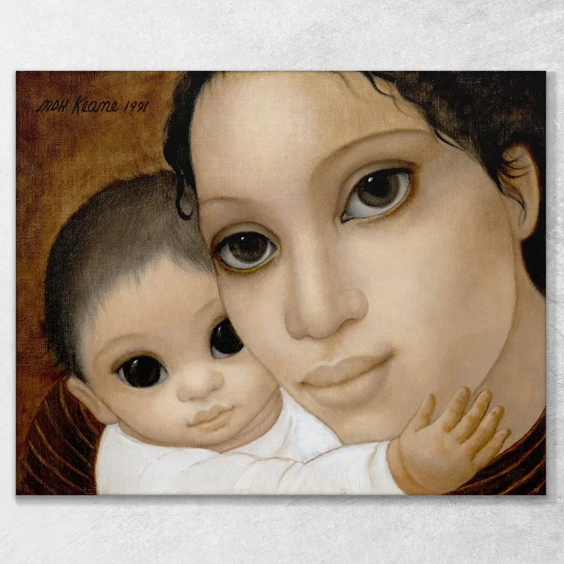 Madre E Hijo Beige Margaret Keane