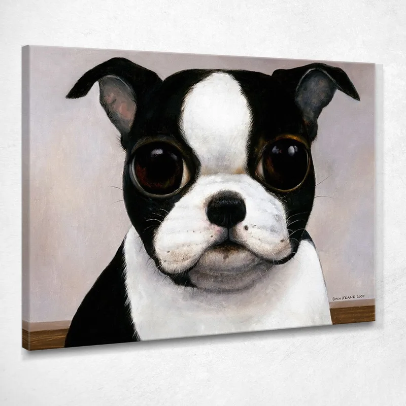 Boston Terrier Margaret Keane cuadro en lienzo