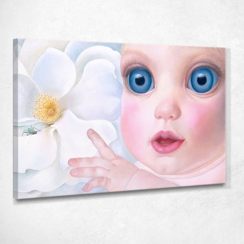Curioso Margaret Keane cuadro en lienzo