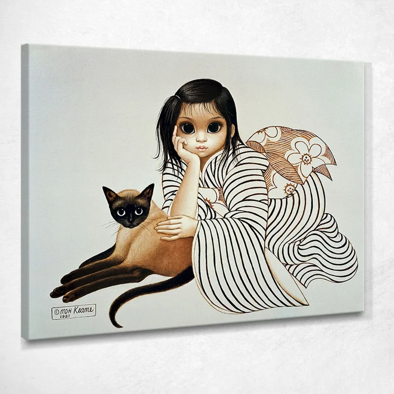 Chica Esperando Dama Esperando Margaret Keane cuadro en lienzo
