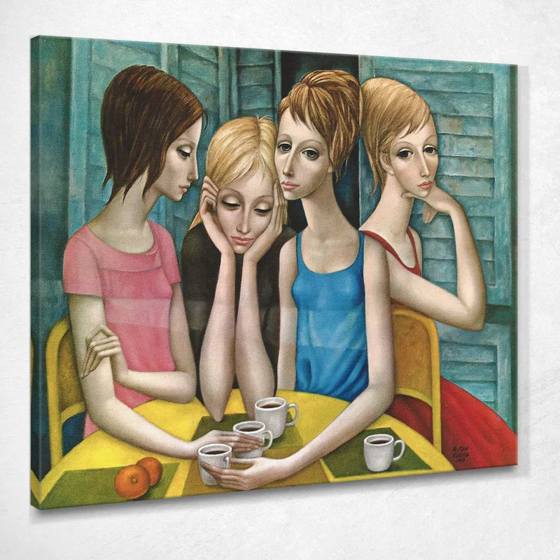 La Litografía De La Pausa Del Café Margaret Keane cuadro en lienzo