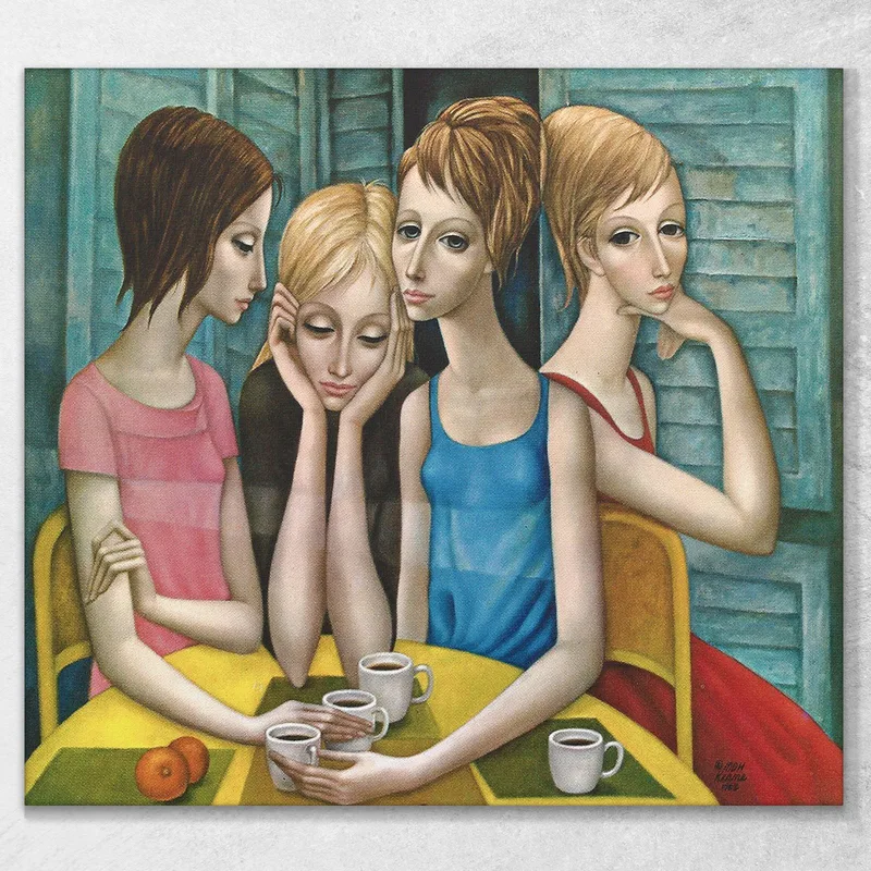 La Litografía De La Pausa Del Café Margaret Keane